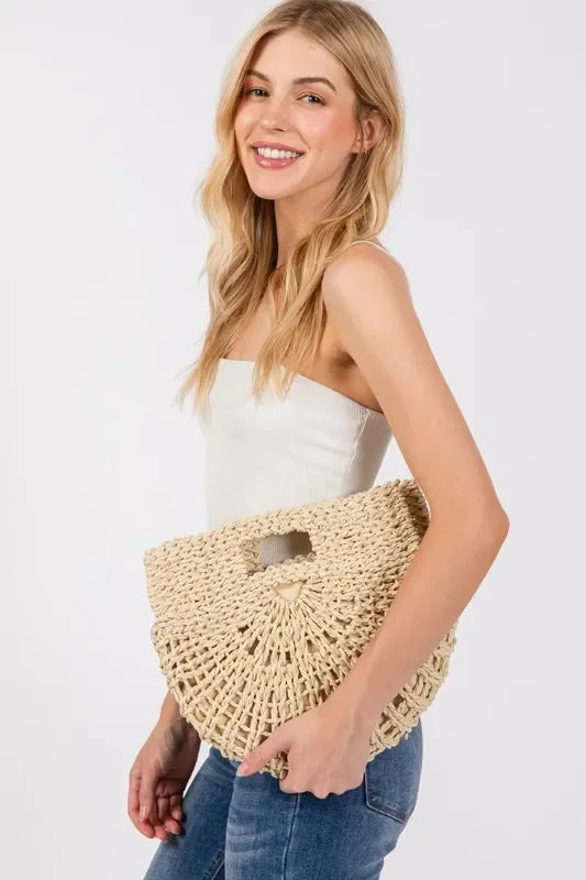 Fame Braided Tote Bag - Semi Circle Handtasche Geflochten - tif-shop24.de