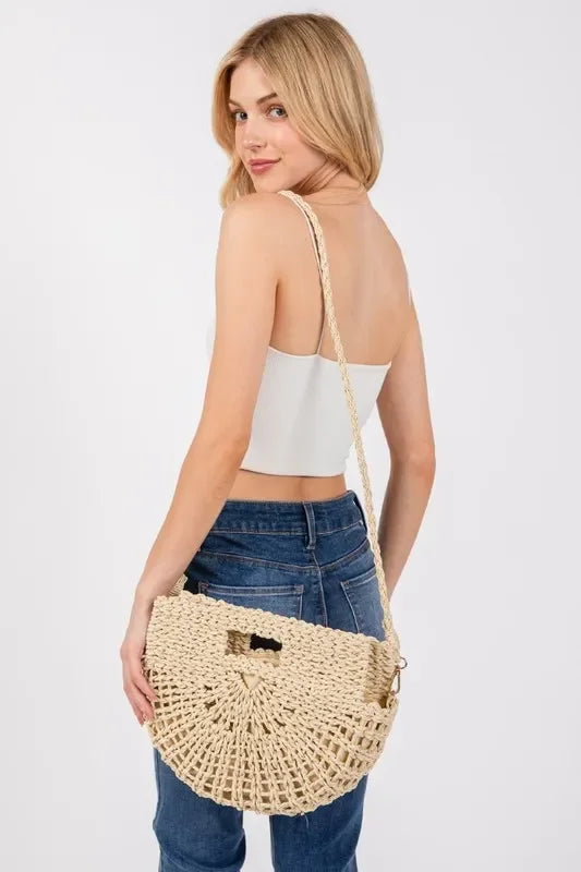 Fame Braided Tote Bag - Semi Circle Handtasche Geflochten - tif-shop24.de