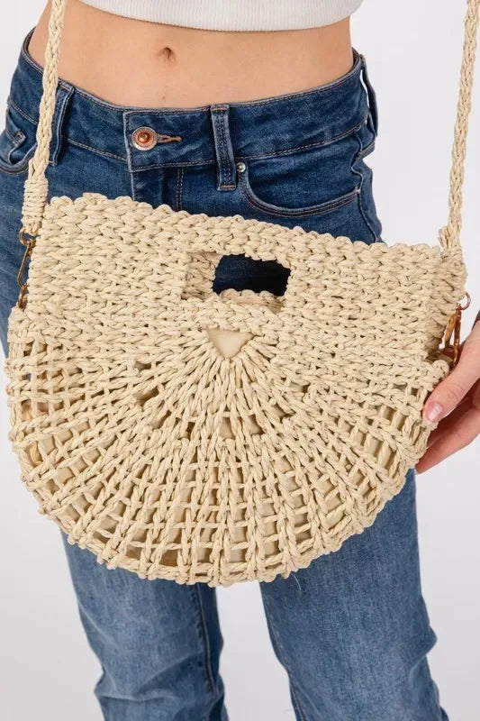 Fame Braided Tote Bag - Semi Circle Handtasche Geflochten - tif-shop24.de