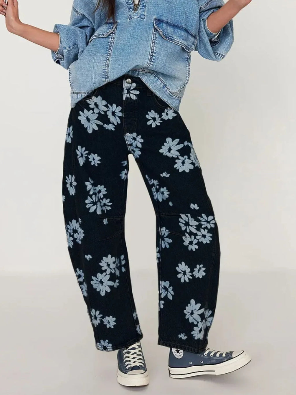 Printed Wide Leg Jeans - tif-shop24.de