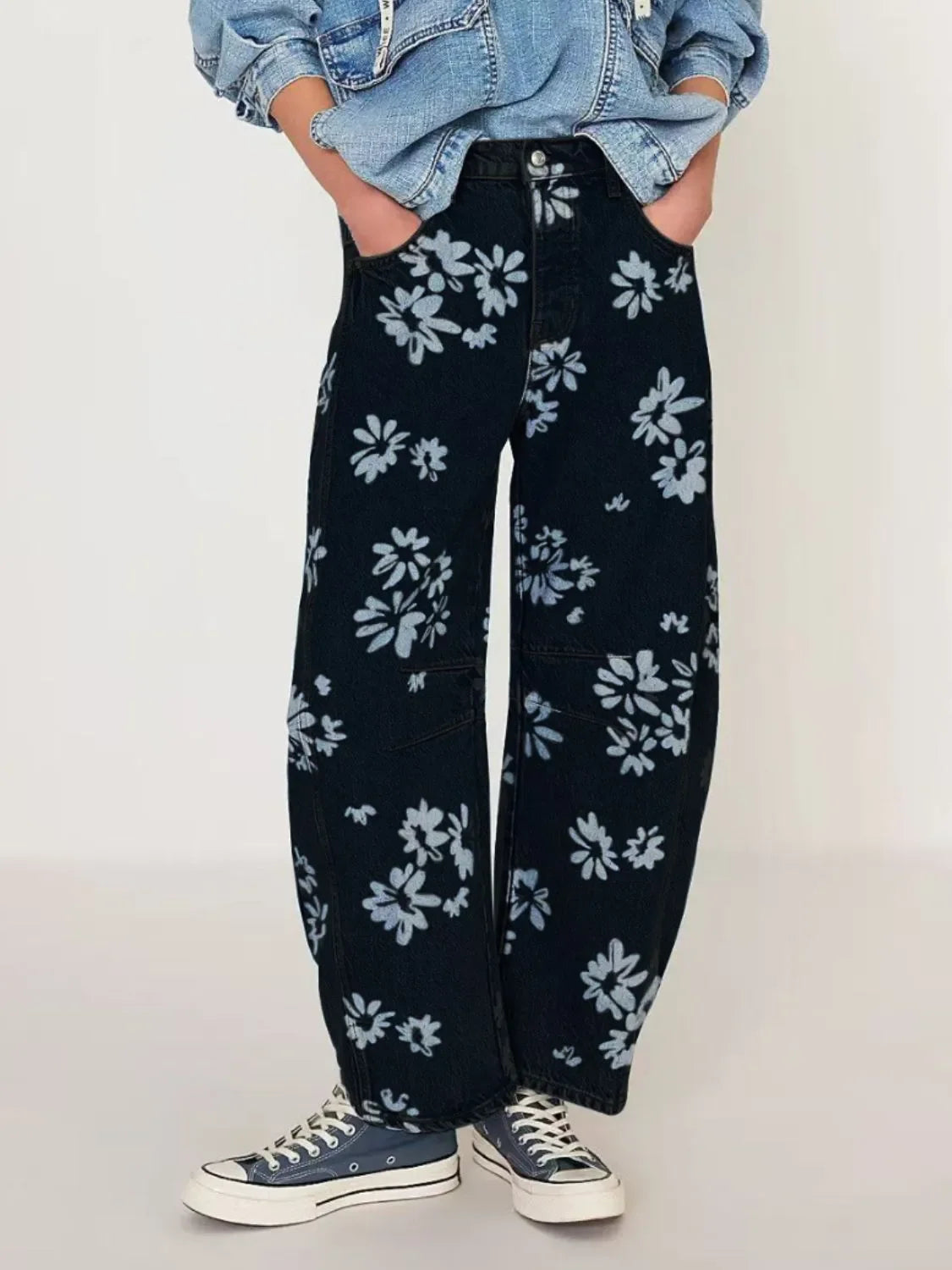 Printed Wide Leg Jeans - tif-shop24.de