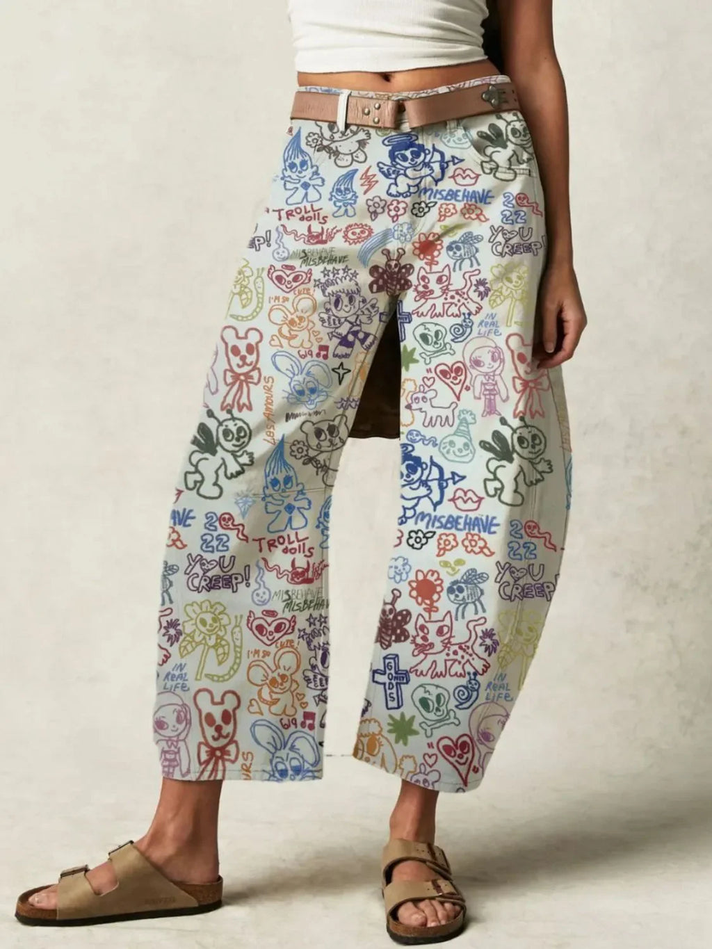 Printed Wide Leg Jeans - tif-shop24.de