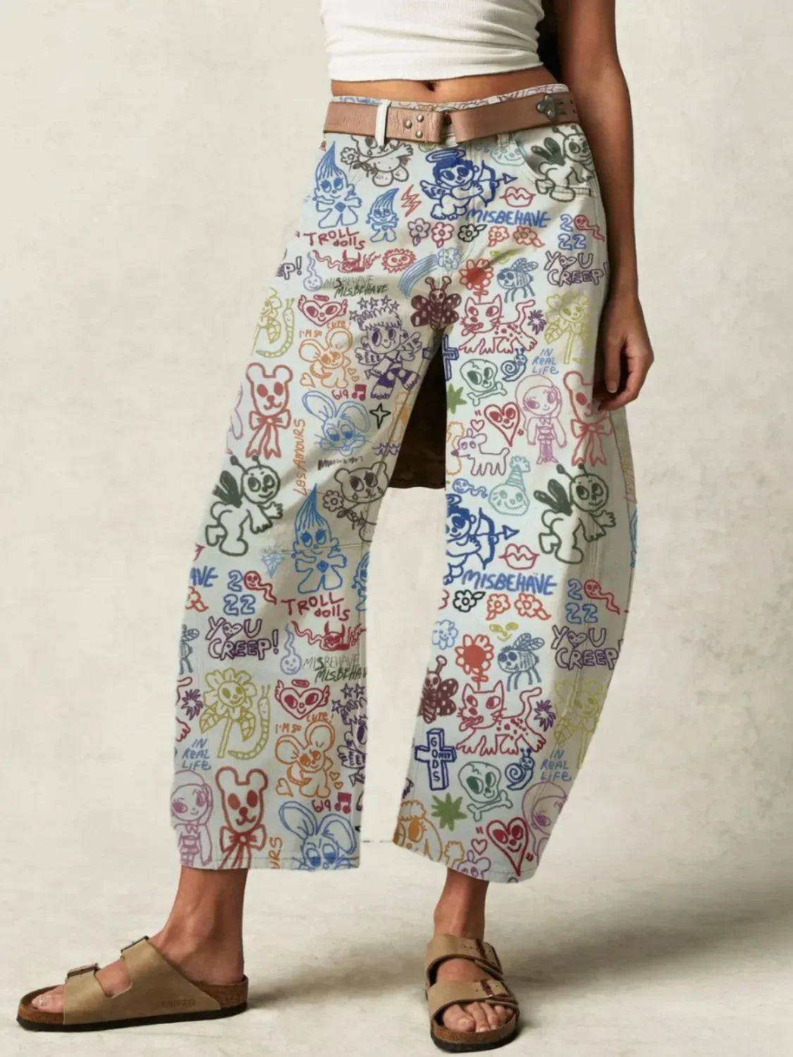 Printed Wide Leg Jeans - tif-shop24.de