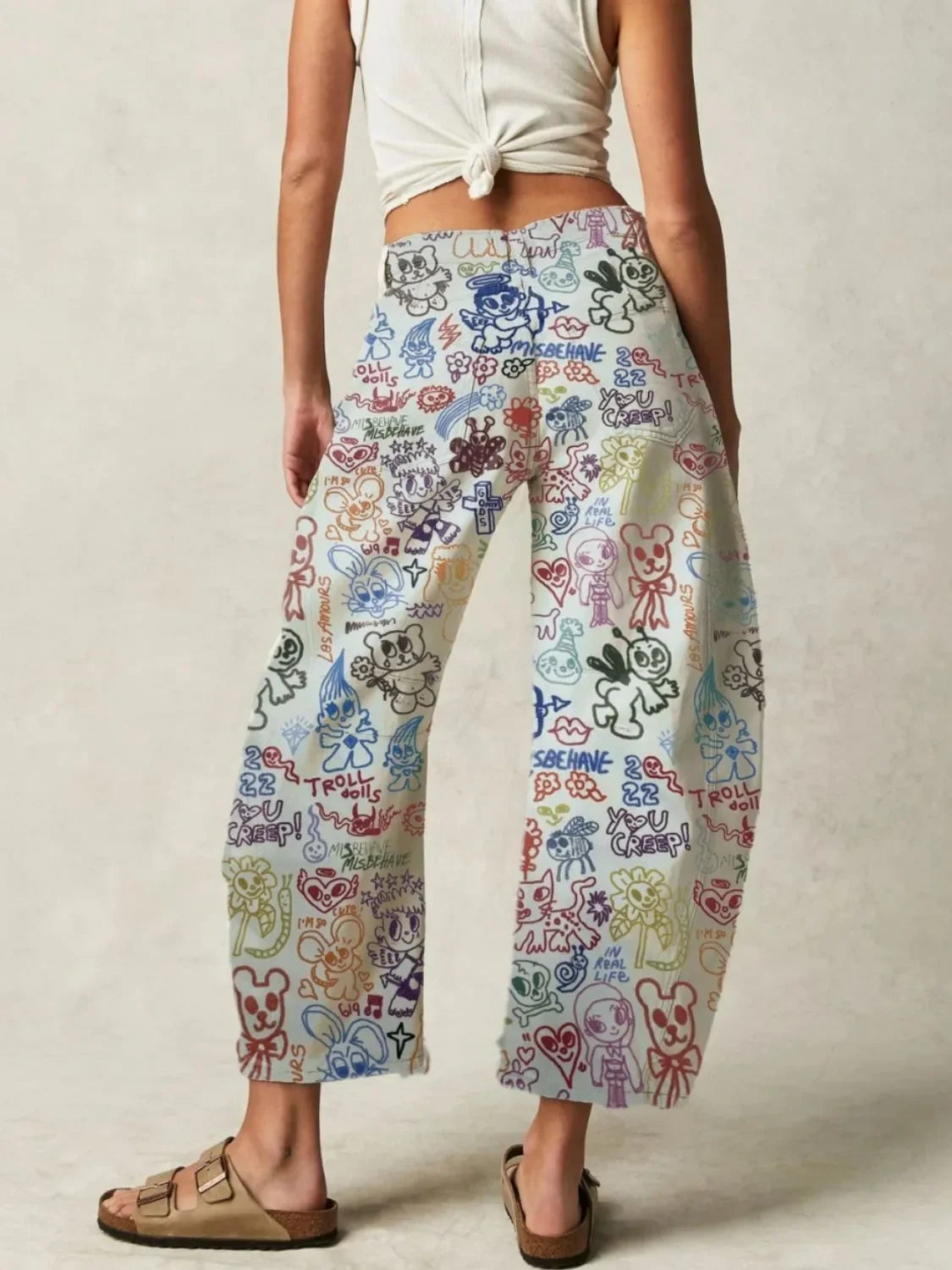 Printed Wide Leg Jeans - tif-shop24.de