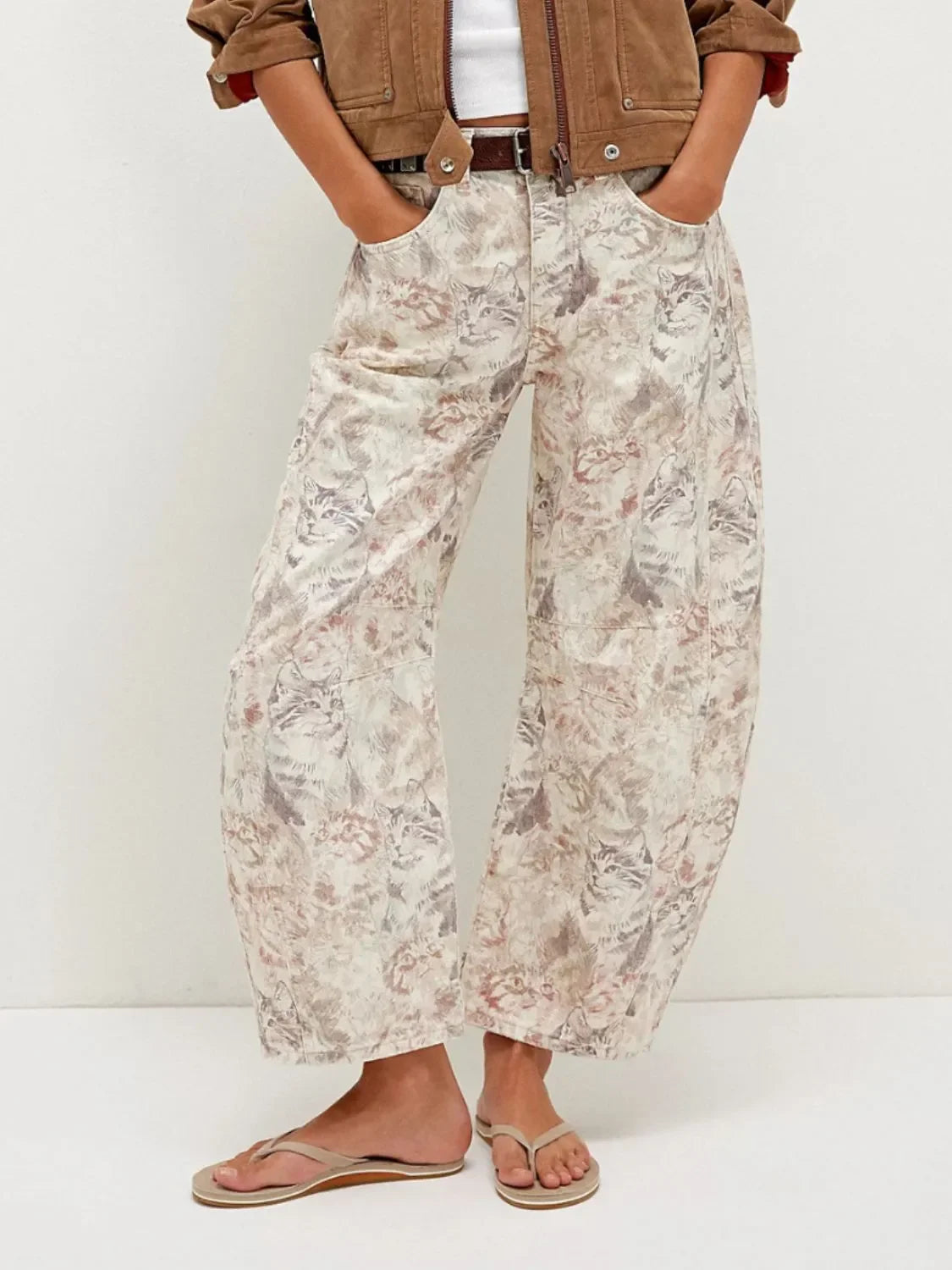 Printed Wide Leg Jeans - tif-shop24.de