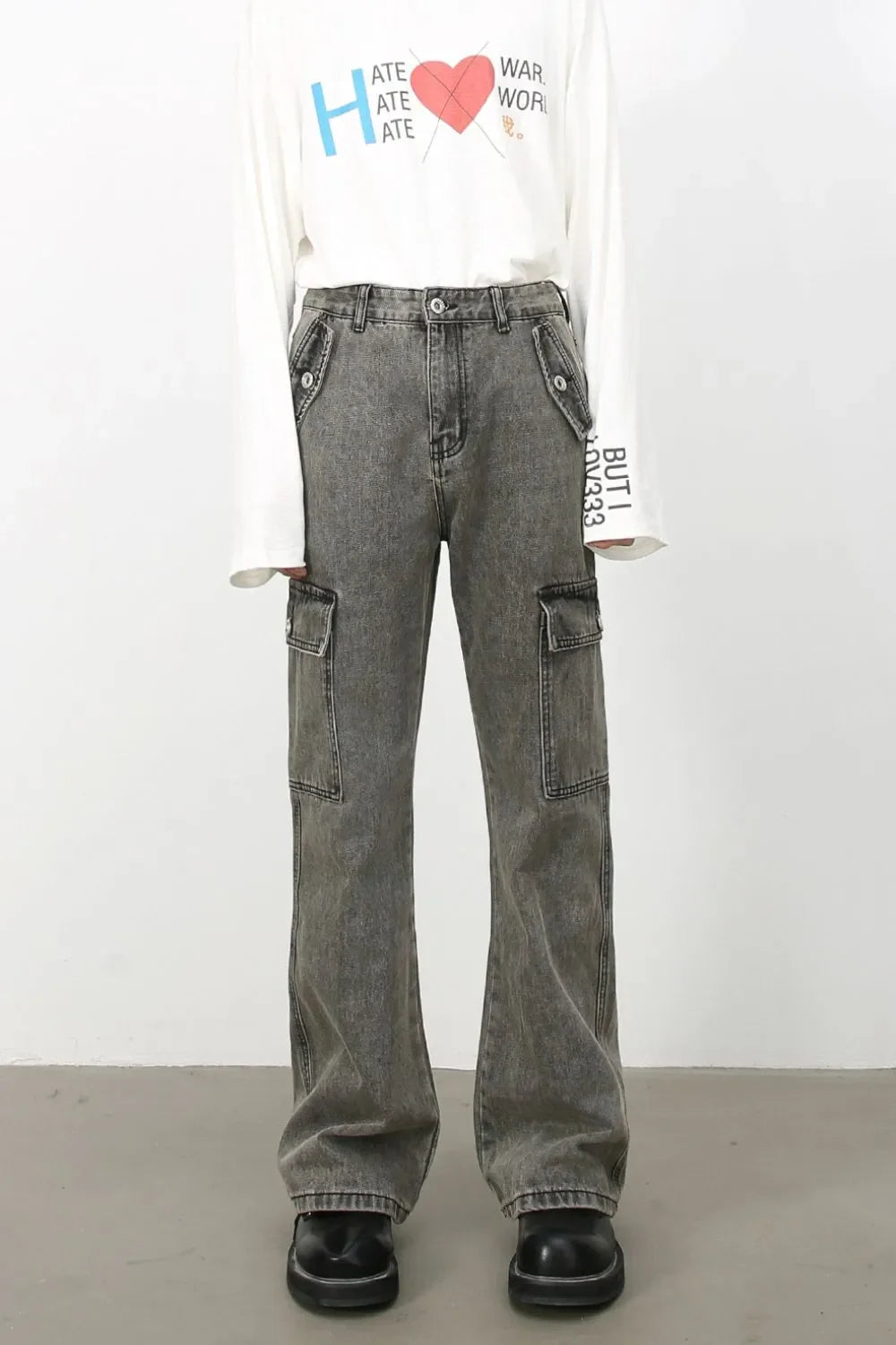 Men's Straight Leg Jeans with Cargo Pockets - tif-shop24.de