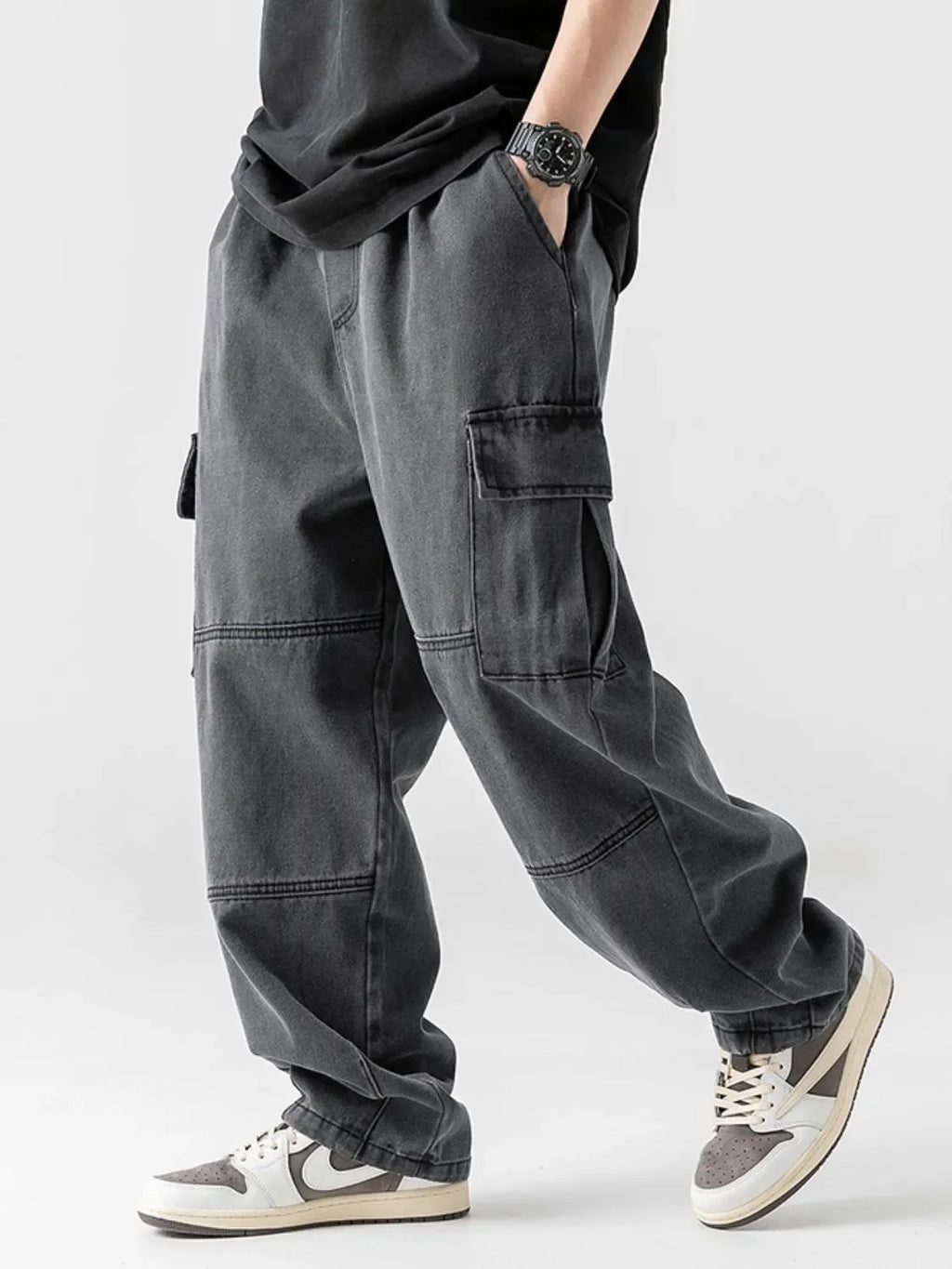 Men's Plus Size Baggy Jeans with Pockets - tif-shop24.de