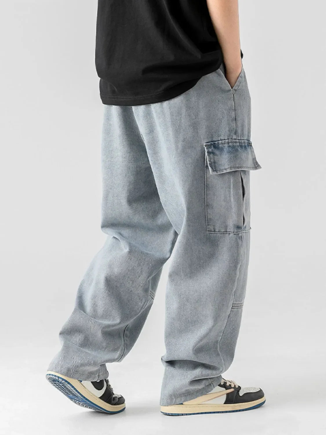 Men's Plus Size Baggy Jeans with Pockets - tif-shop24.de