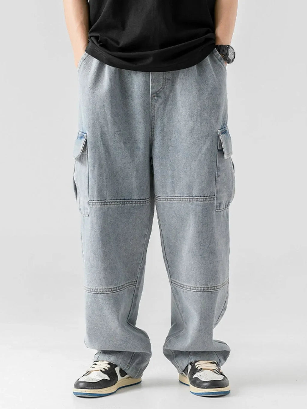 Men's Plus Size Baggy Jeans with Pockets - tif-shop24.de