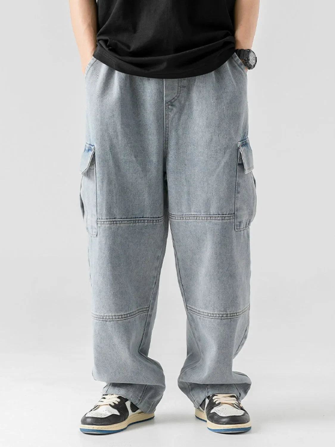 Men's Plus Size Baggy Jeans with Pockets - tif-shop24.de