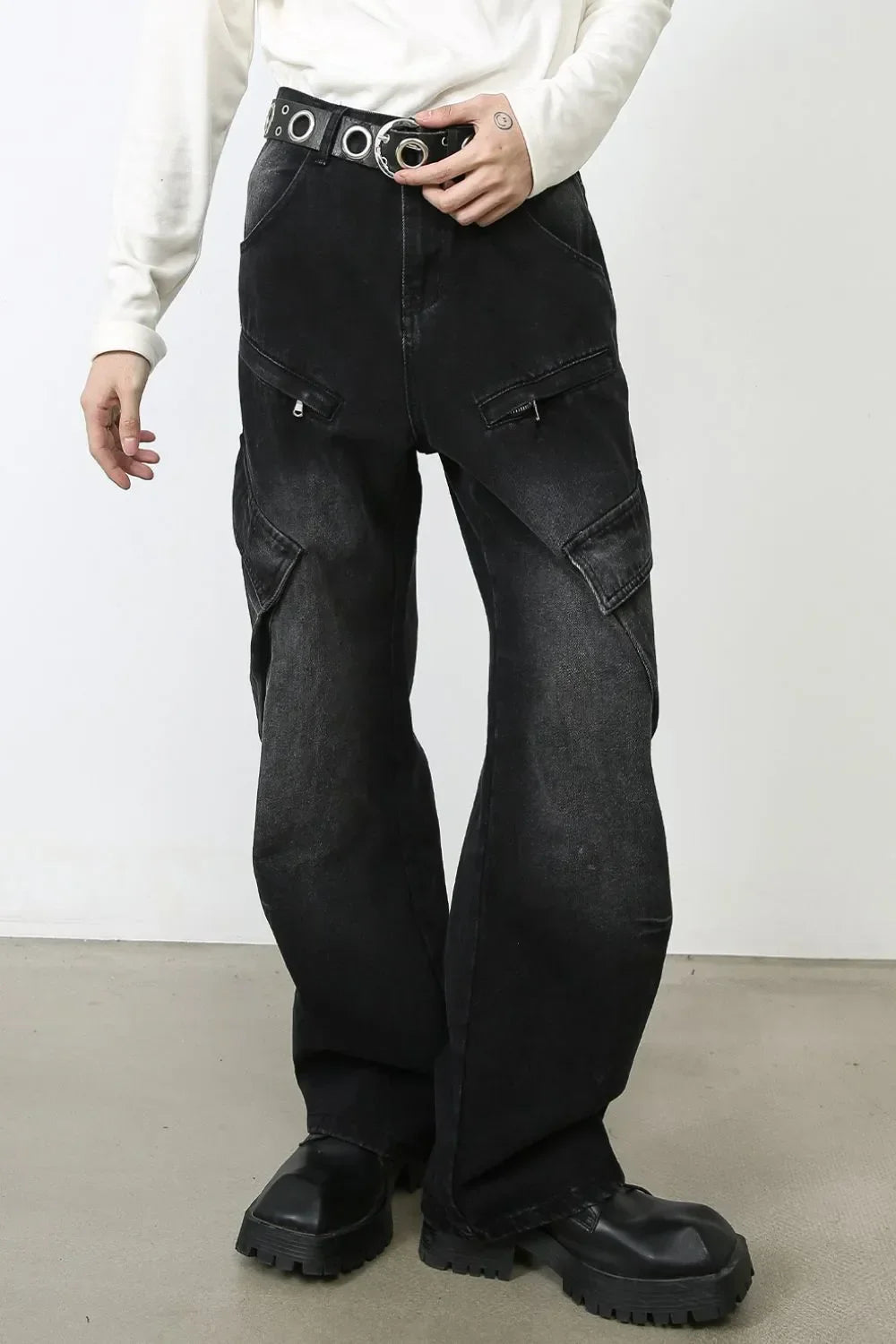 Men's Baggy Jeans with Cargo Pockets - tif-shop24.de