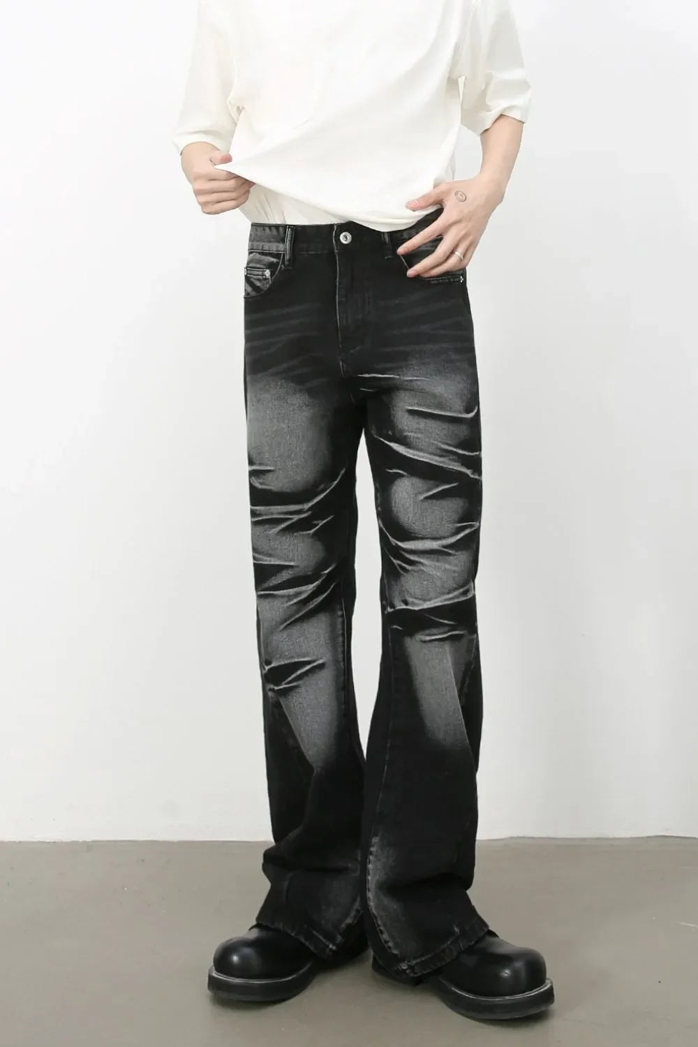 Men's Bootcut Jeans with Pockets - tif-shop24.de