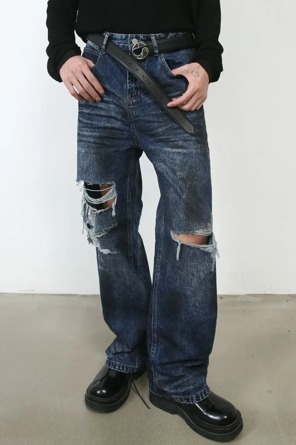 Men's Distressed Jeans with Pockets - tif-shop24.de