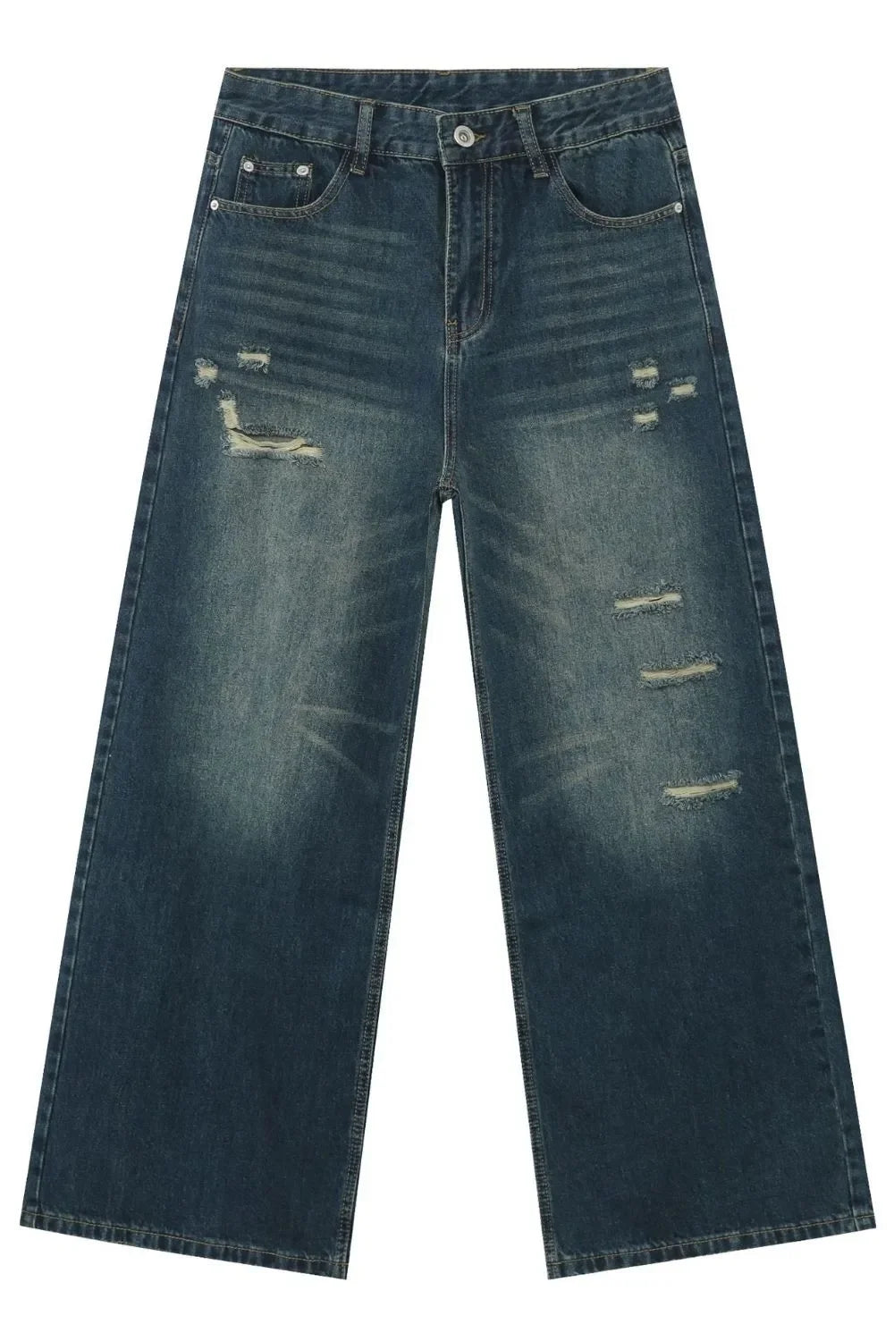 Men's Distressed Wide Leg Jeans - tif-shop24.de