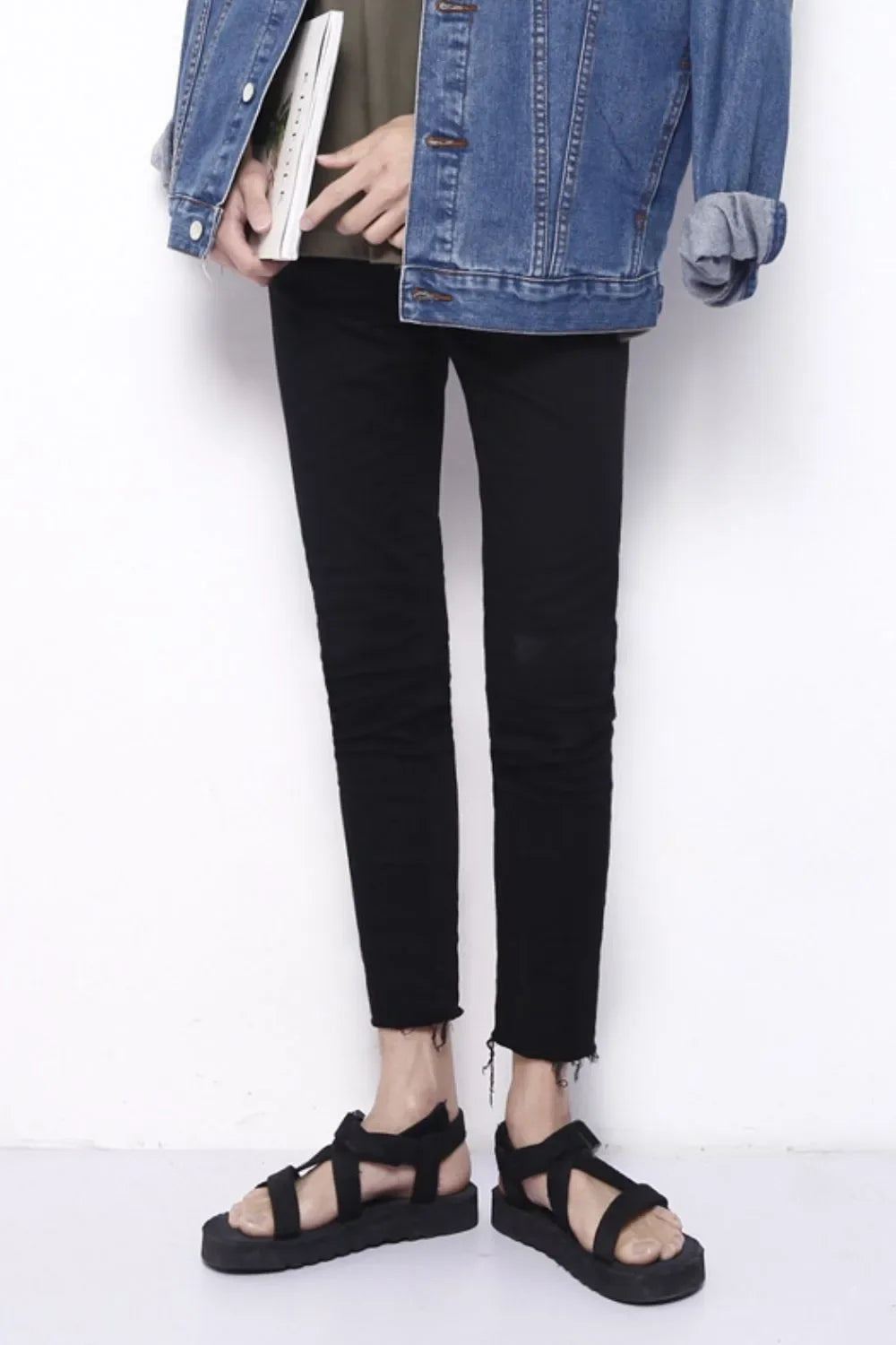 Men's Frayed Hem Skinny Jeans - tif-shop24.de