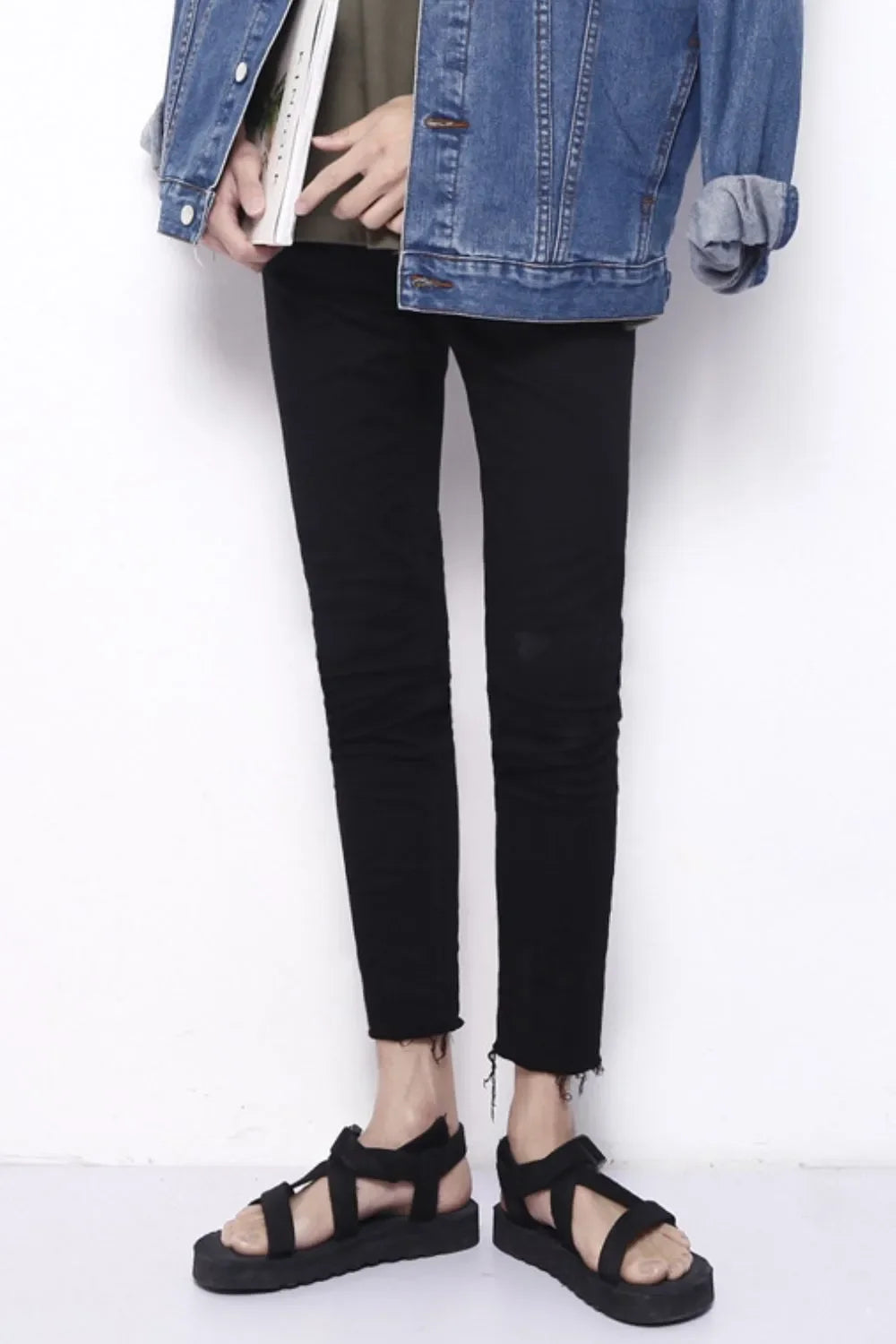 Men's Frayed Hem Skinny Jeans - tif-shop24.de