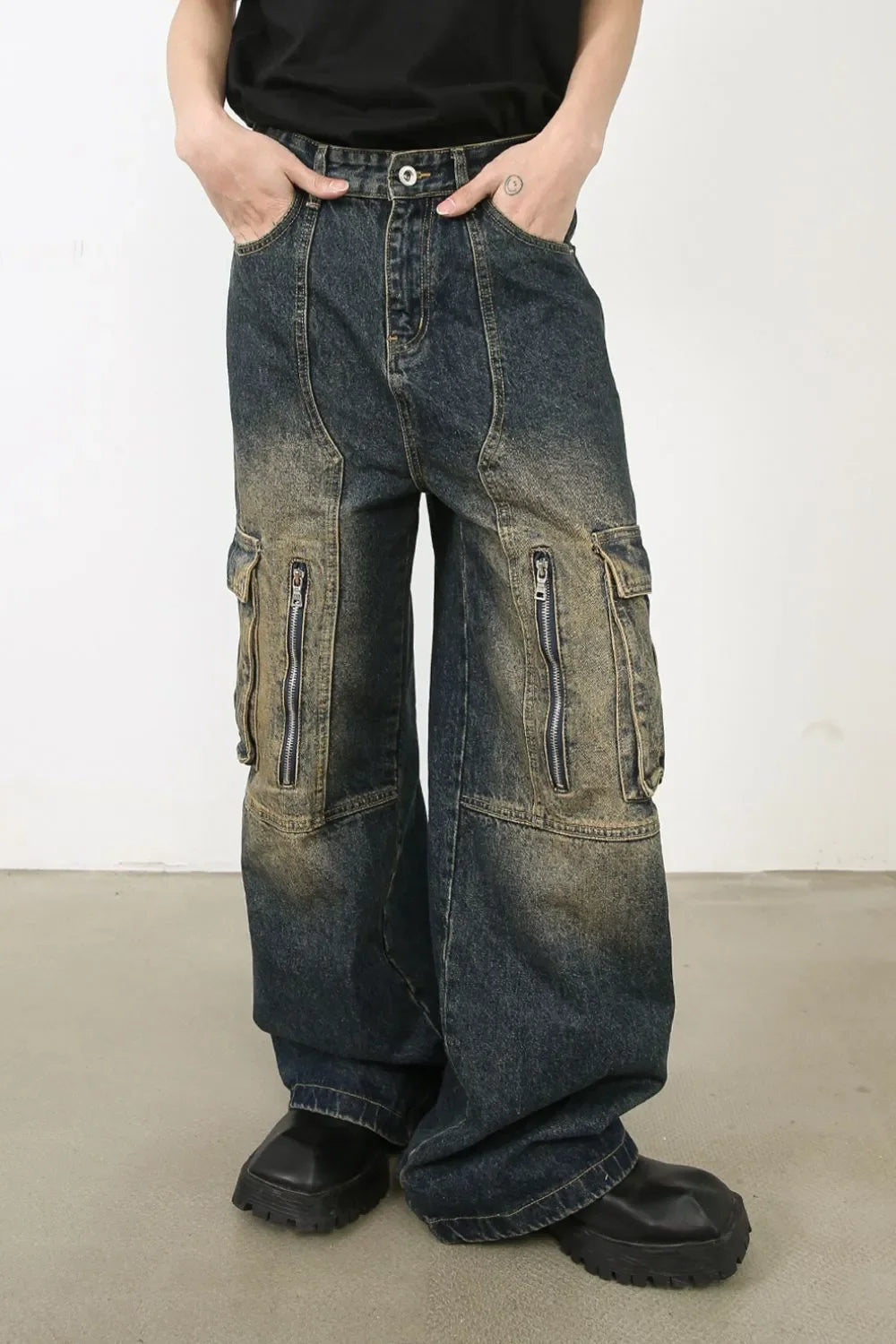Men's Wide Leg Cargo Jeans - tif-shop24.de