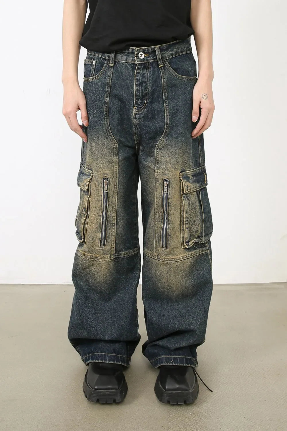 Men's Wide Leg Cargo Jeans - tif-shop24.de