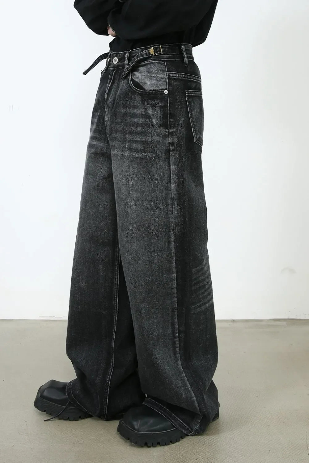 Men's Wide Leg Jeans with Pockets - tif-shop24.de
