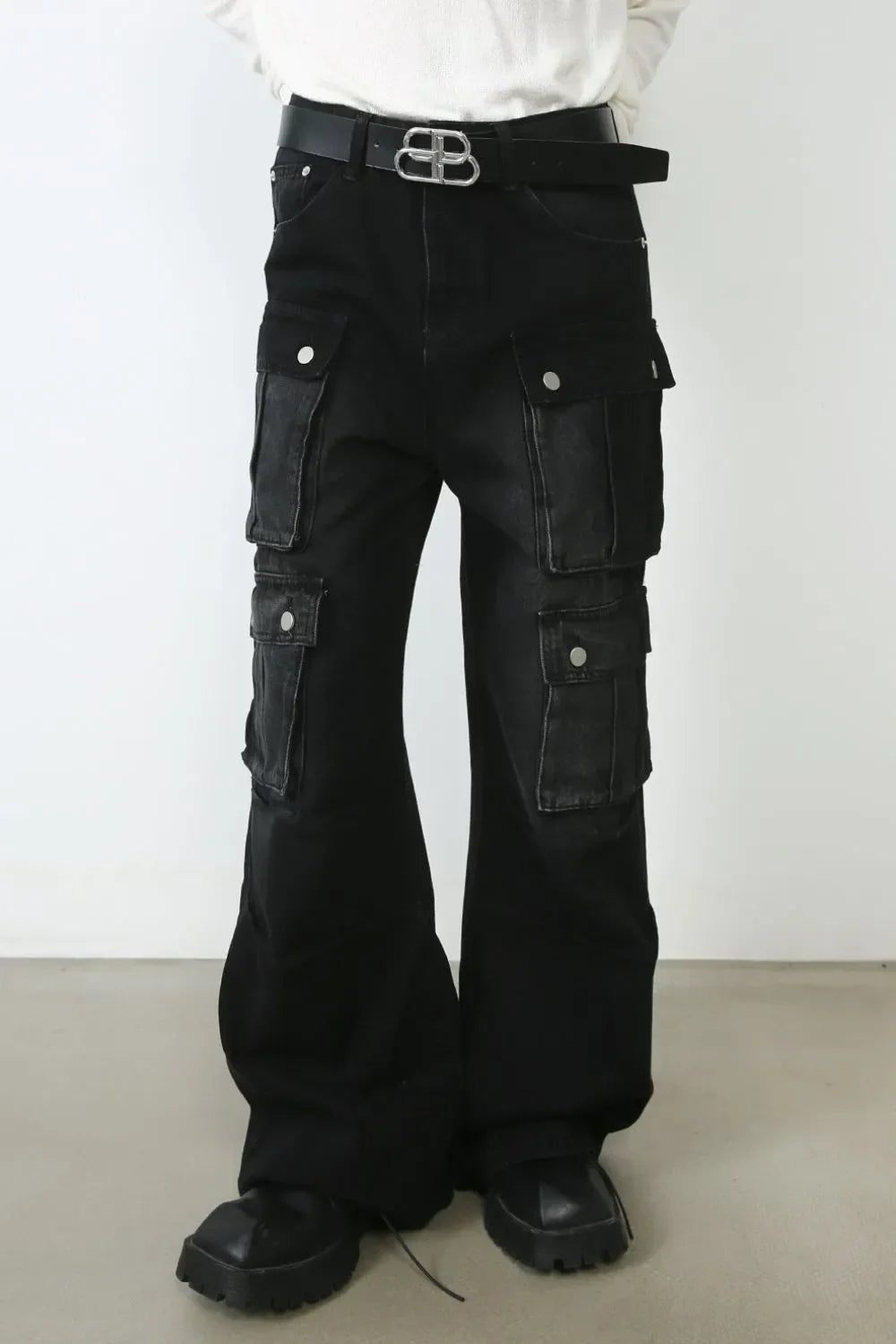Men's Wide Leg Jeans with Cargo Pockets - tif-shop24.de