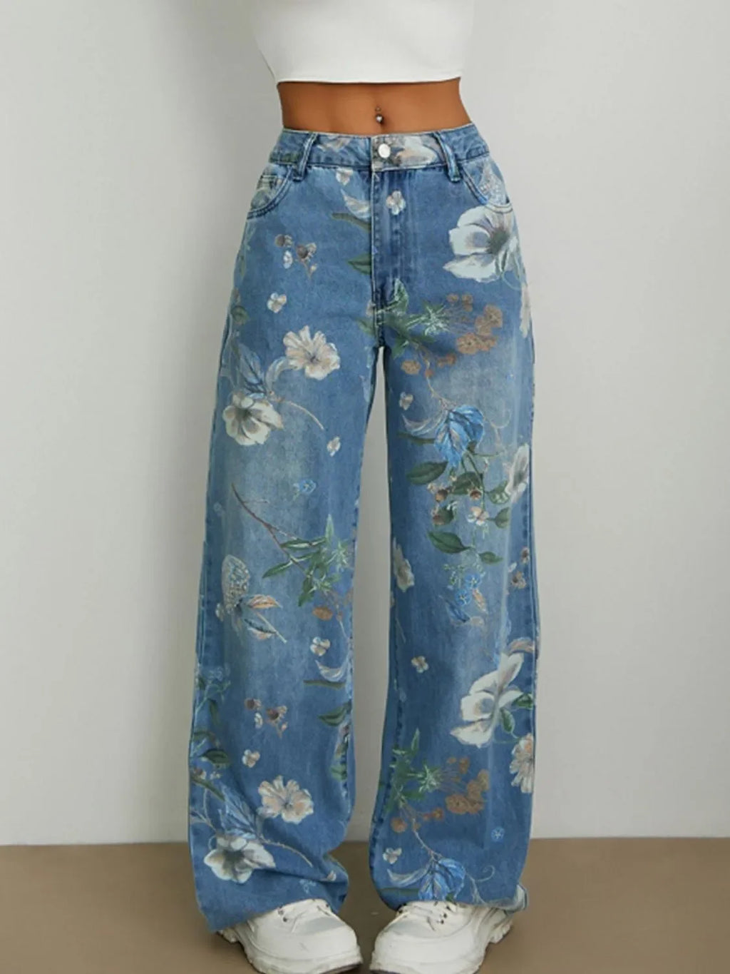 Printed Wide Leg Jeans - tif-shop24.de