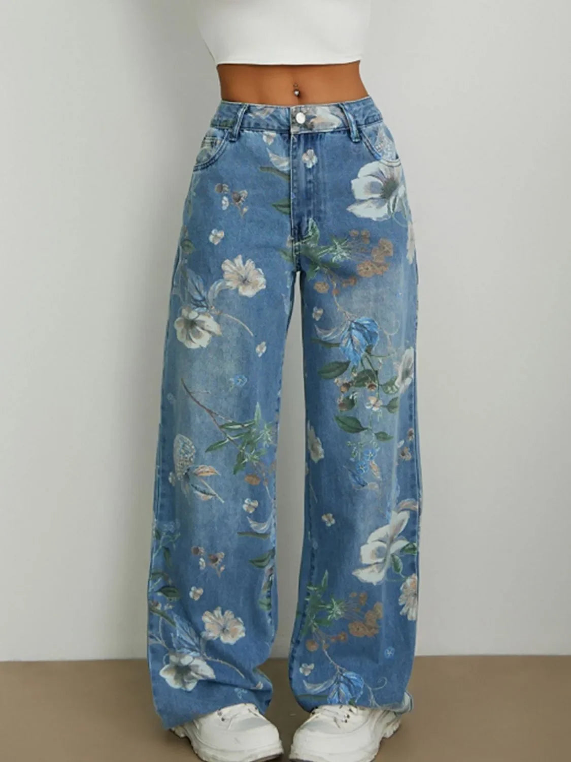 Printed Wide Leg Jeans - tif-shop24.de