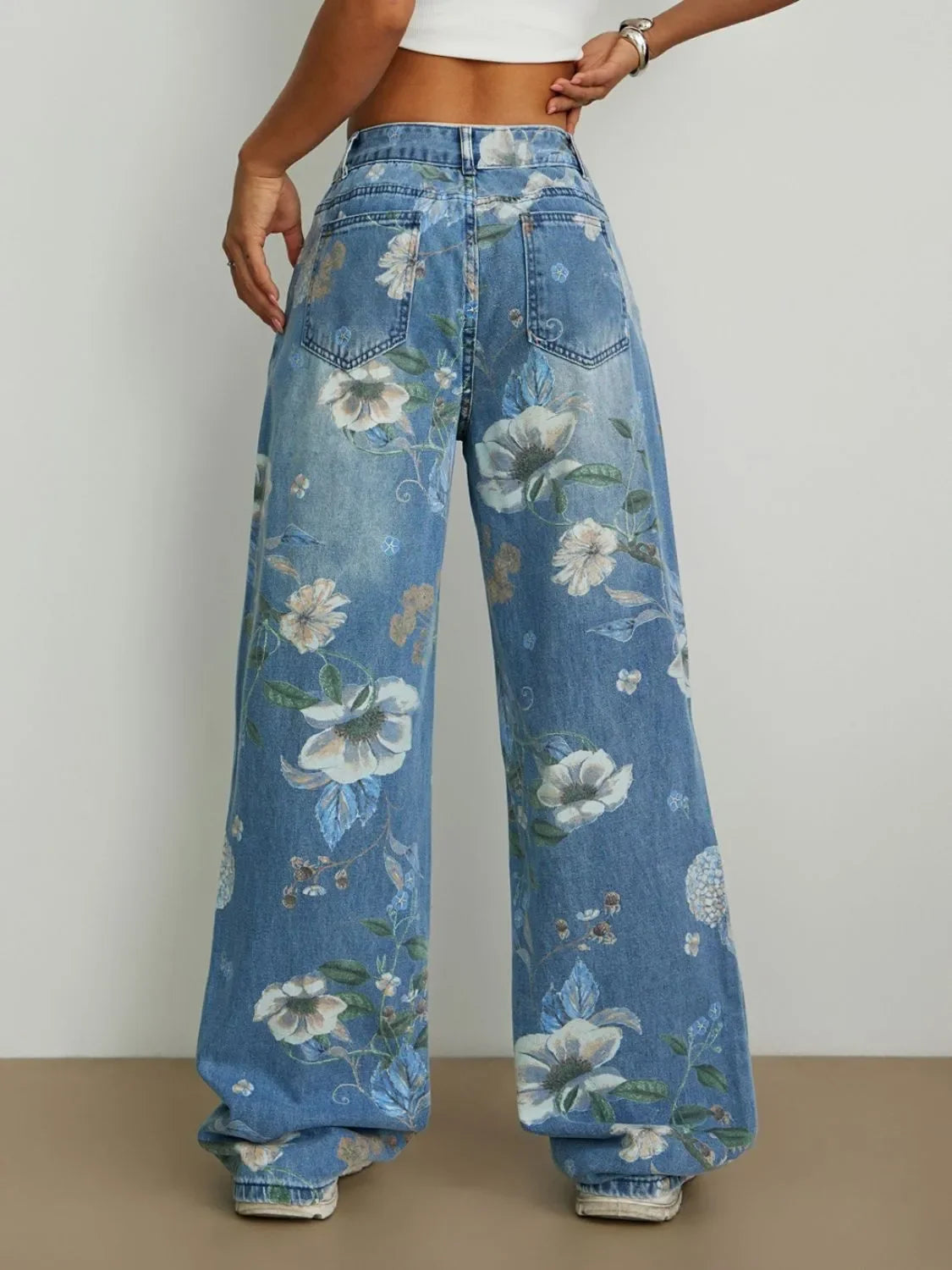 Printed Wide Leg Jeans - tif-shop24.de