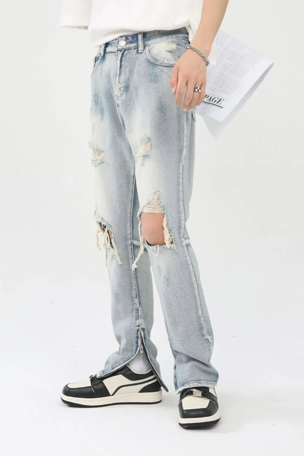 Men's Distressed Slit Jeans - tif-shop24.de