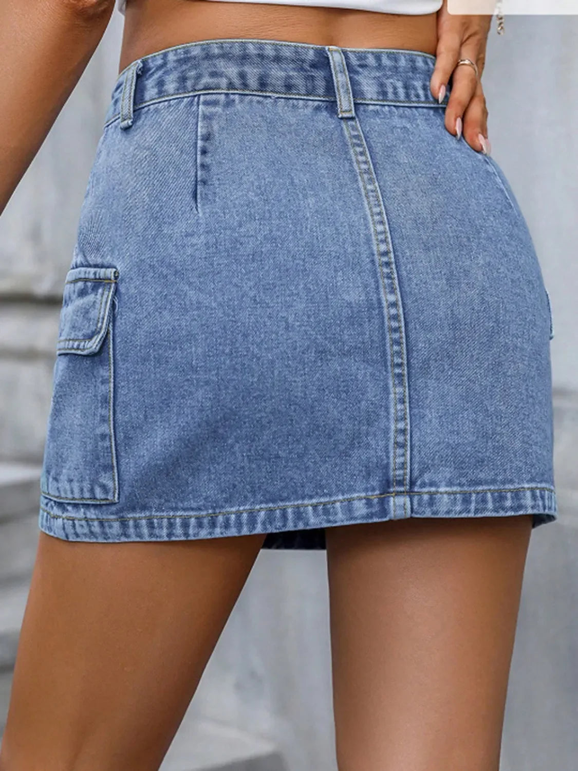 Pocketed Denim Mini Skirt - tif-shop24.de