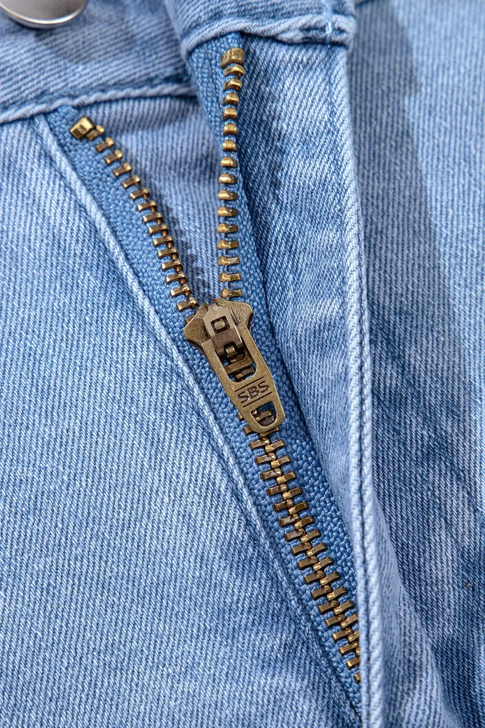 Pleated Patchwork Panel Lightweight Denim Shorts - tif-shop24.de