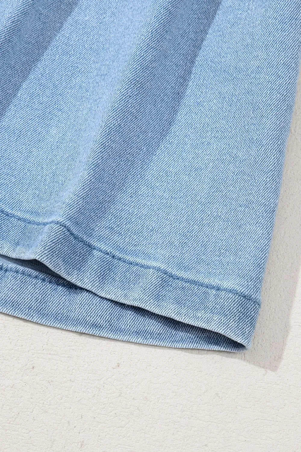 Pleated Patchwork Panel Lightweight Denim Shorts - tif-shop24.de