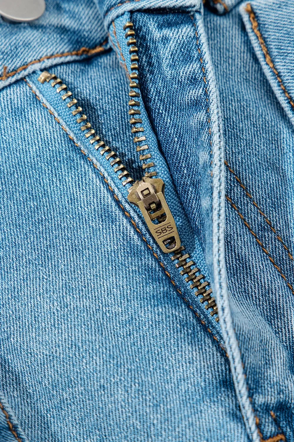 Acid Wash Bowknot Details High Waist Denim Skirt - tif-shop24.de