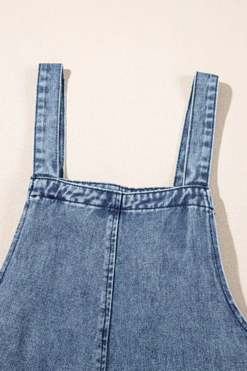Distressed Bib Pocket Wide Leg Denim Overalls - tif-shop24.de