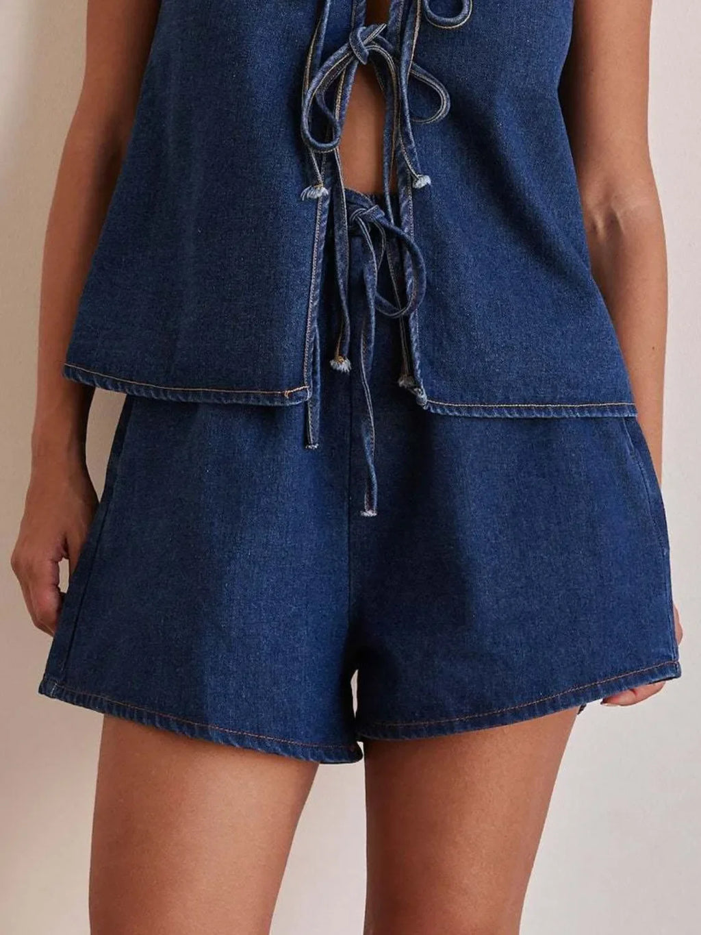 Elastic Waist Denim Shorts - tif-shop24.de