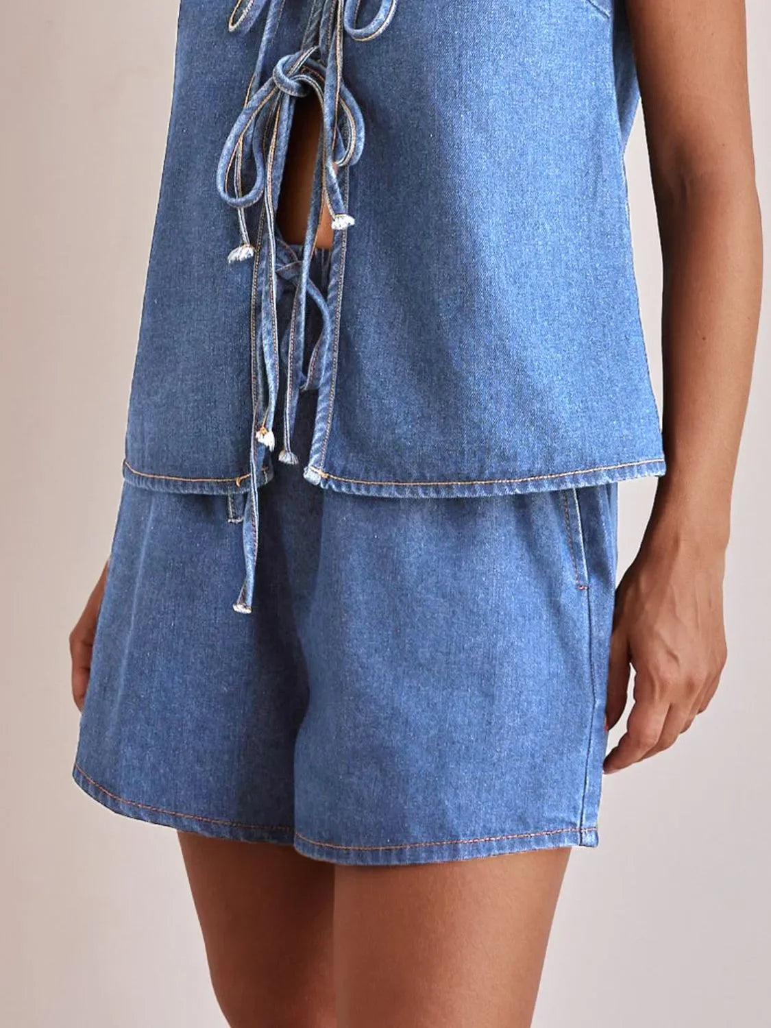 Elastic Waist Denim Shorts - tif-shop24.de