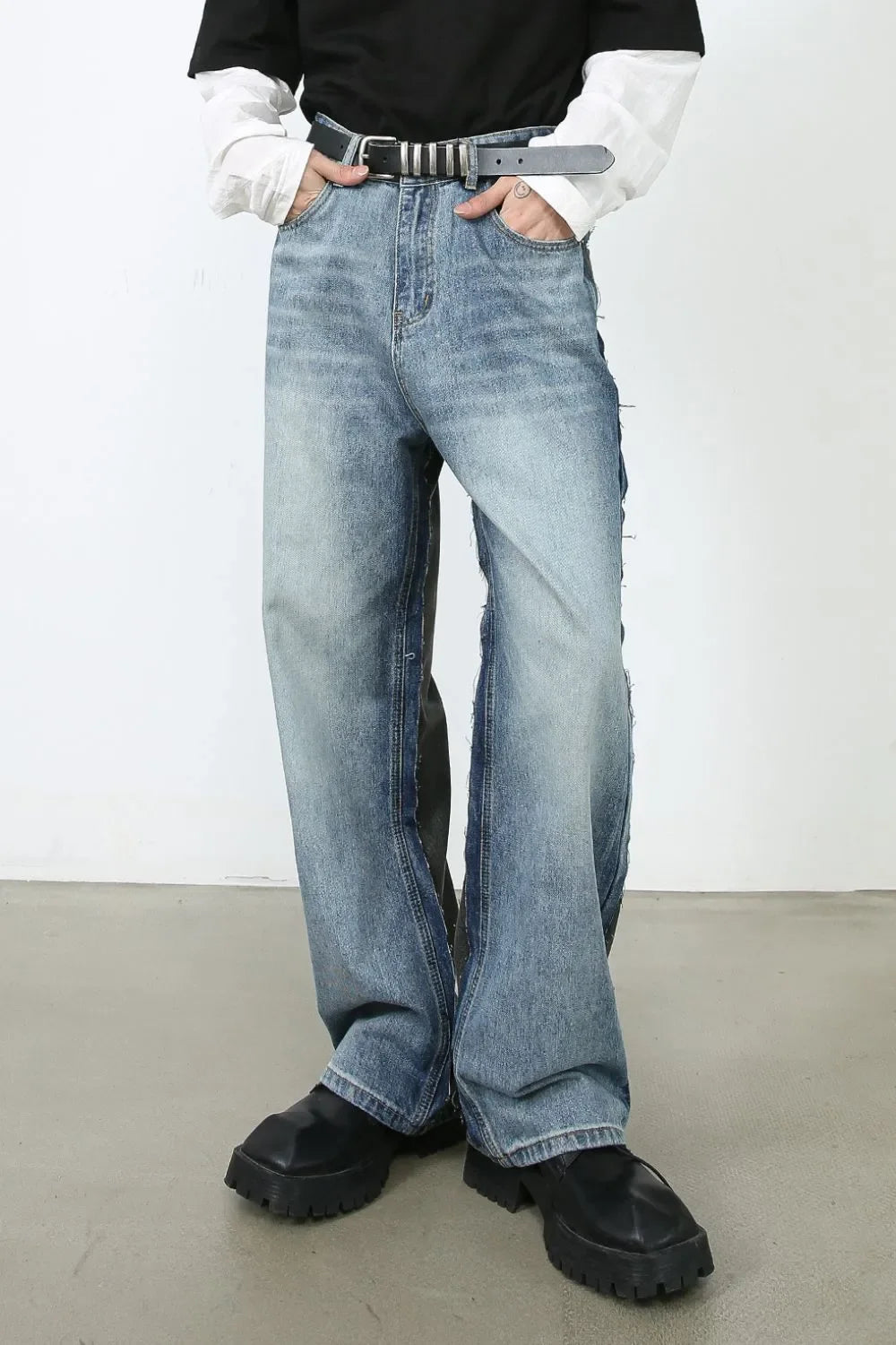 Men's Contrast Loose Fit Jeans - tif-shop24.de