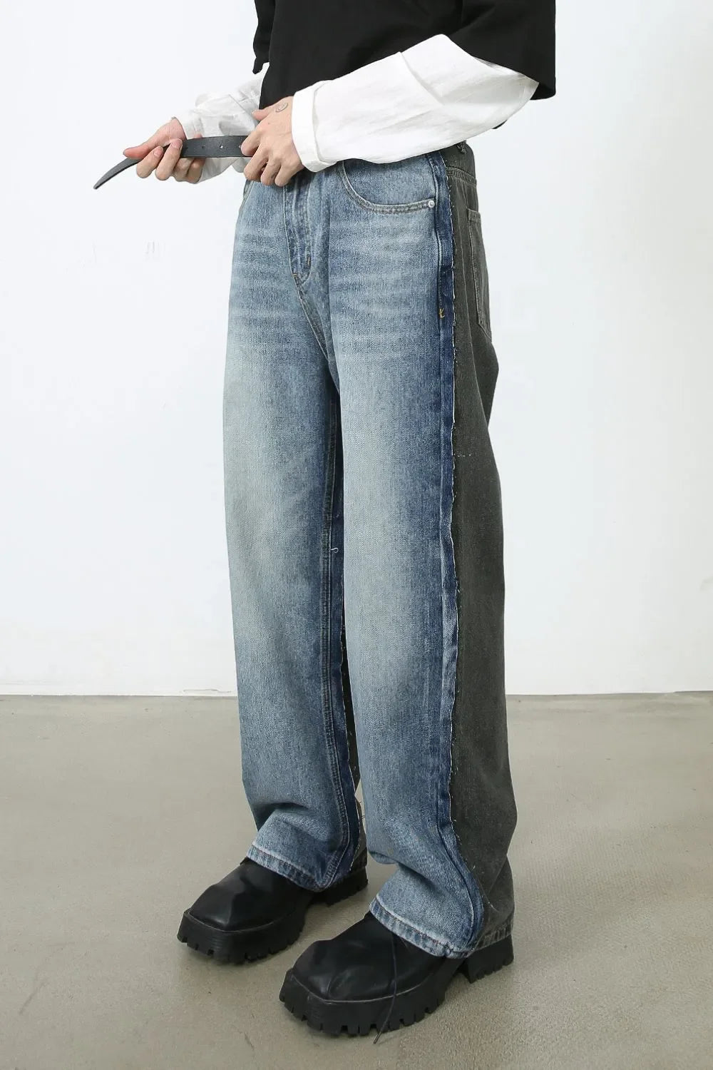 Men's Contrast Loose Fit Jeans - tif-shop24.de