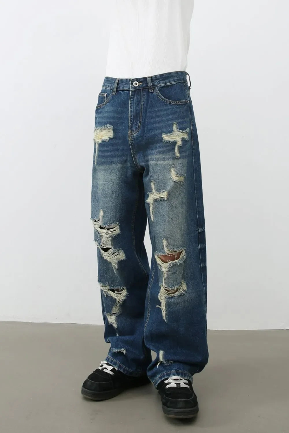 Men's Distressed Jeans with Pockets - tif-shop24.de