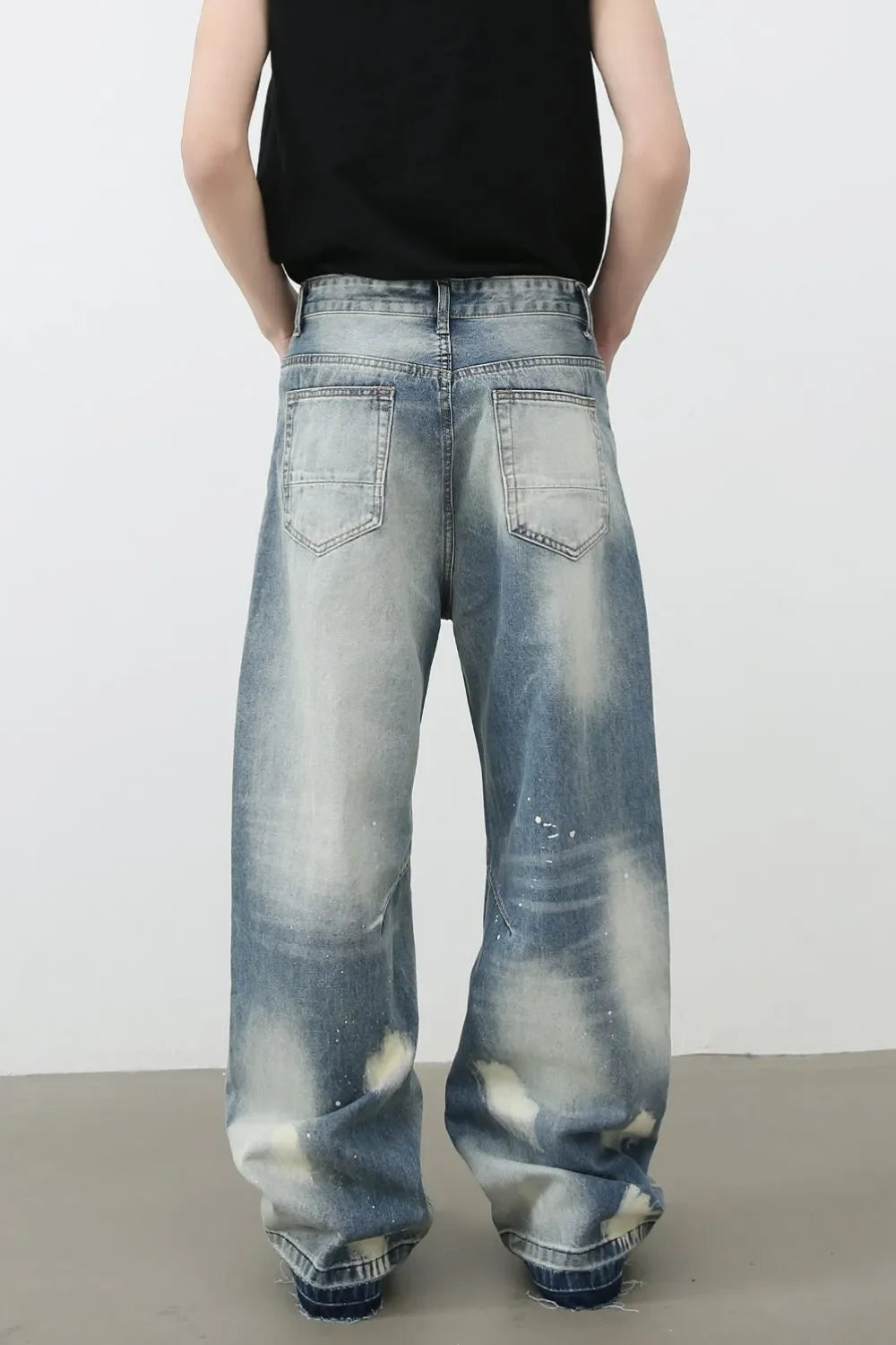 Men's Distressed Wide Leg Jeans - tif-shop24.de