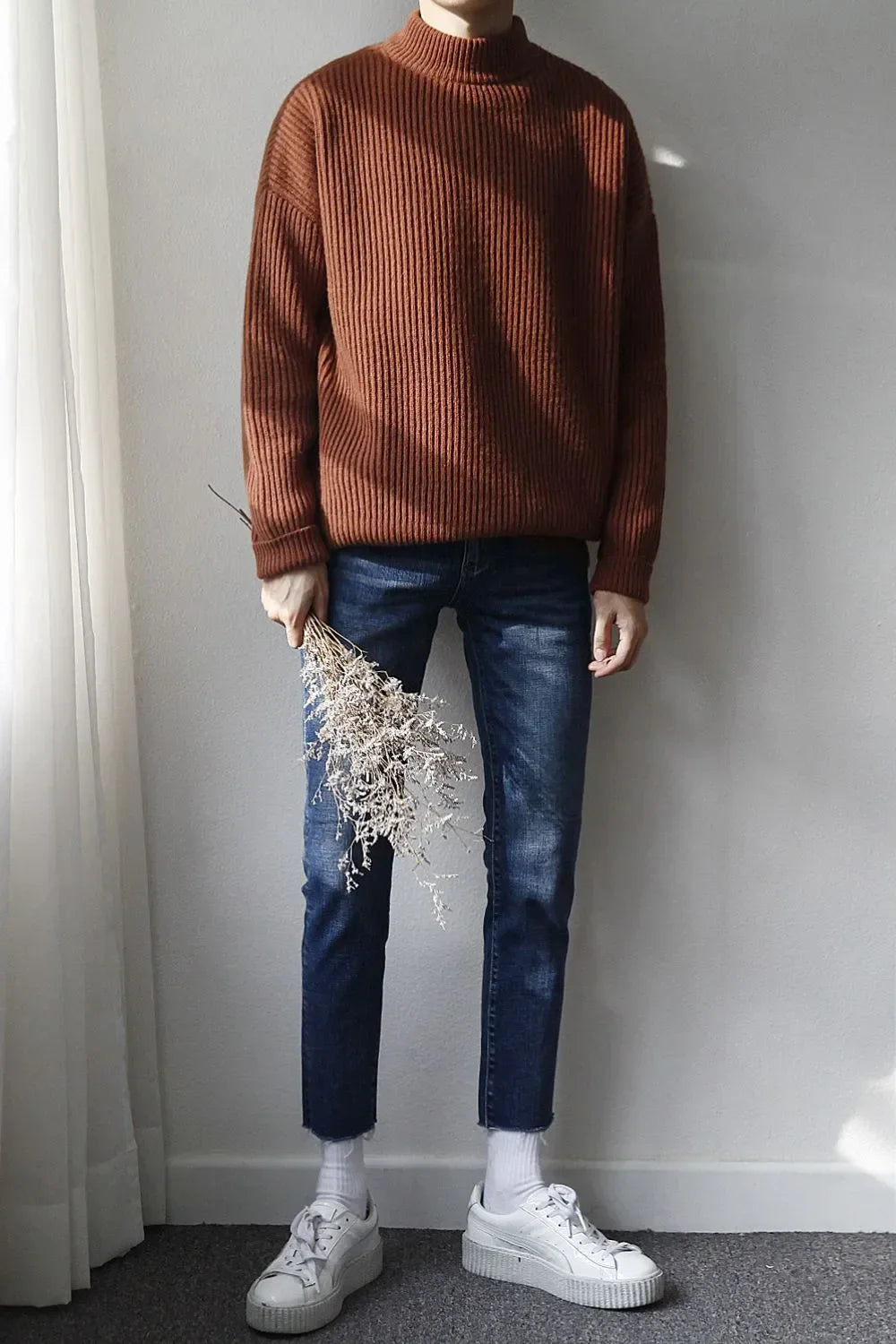 Men's Frayed Hem Skinny Jeans - tif-shop24.de