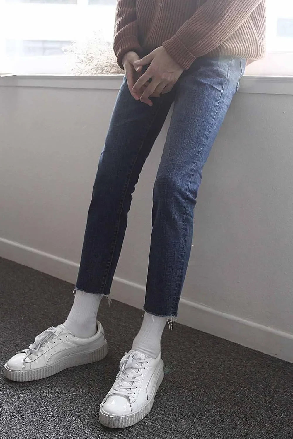 Men's Frayed Hem Skinny Jeans - tif-shop24.de