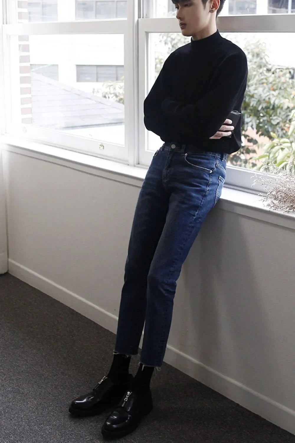 Men's Frayed Hem Skinny Jeans - tif-shop24.de