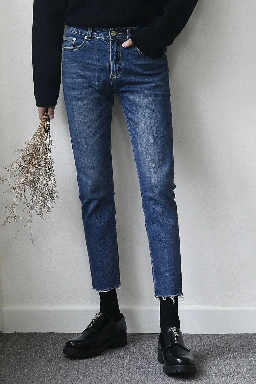 Men's Frayed Hem Skinny Jeans - tif-shop24.de