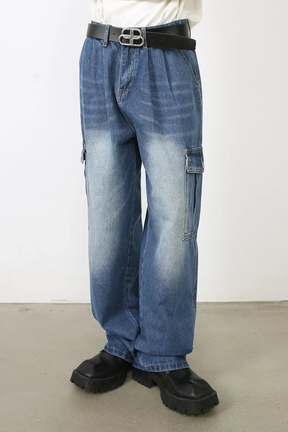 Men's Loose Fit Jeans with Pockets - tif-shop24.de
