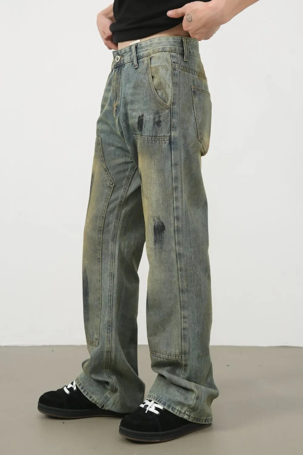 Men's Mid Rise Loose Fit Jeans - tif-shop24.de