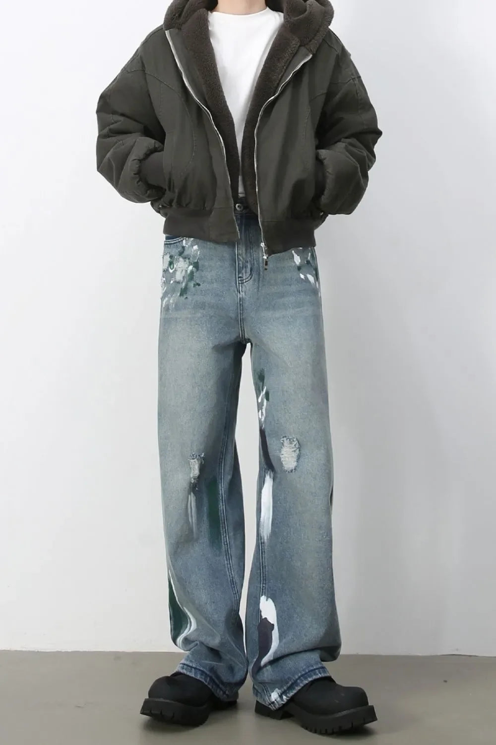 Men's Paint Wide Leg Jeans - tif-shop24.de