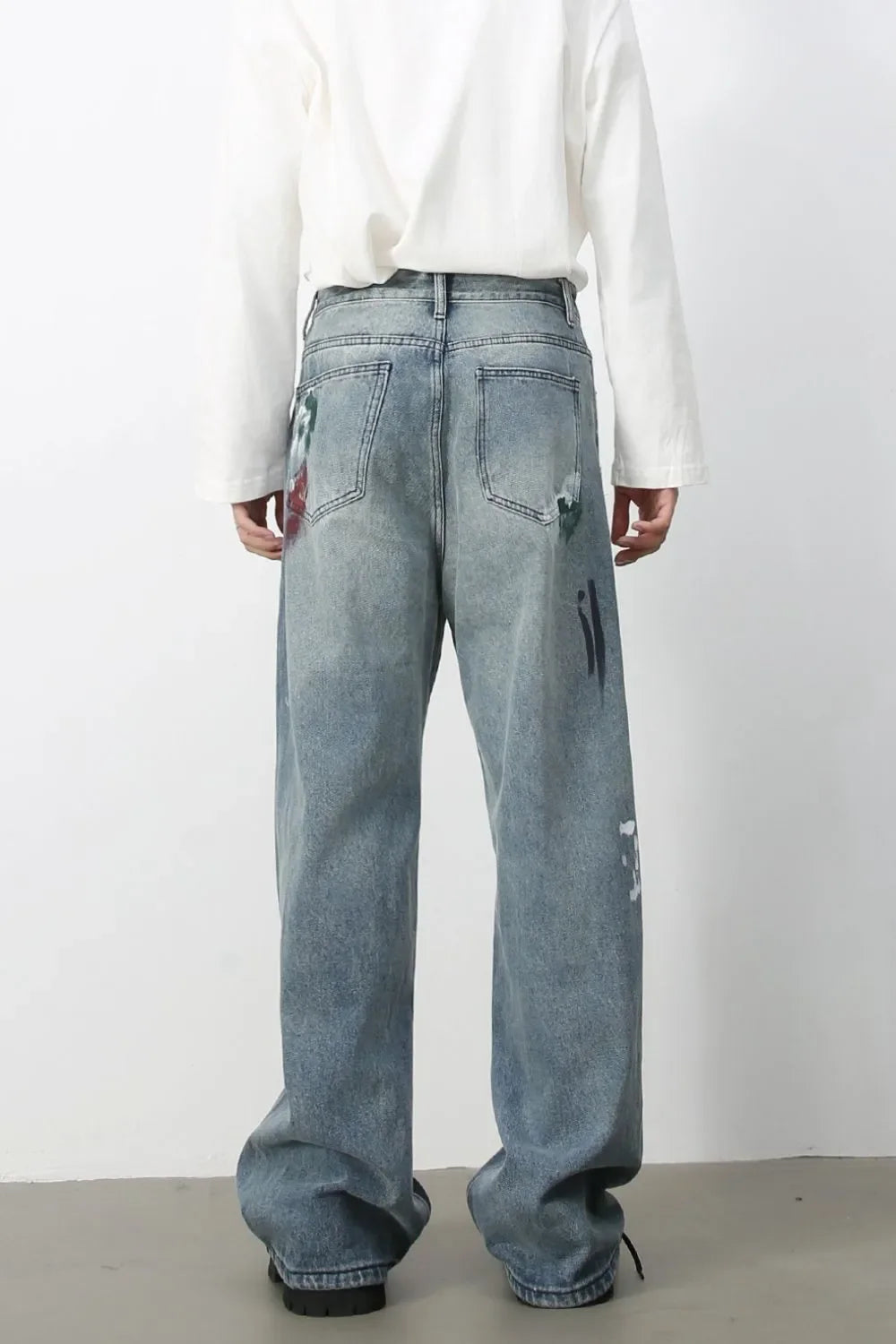 Men's Paint Wide Leg Jeans - tif-shop24.de