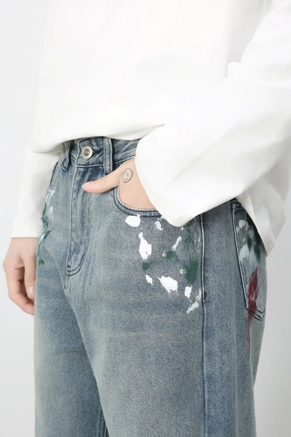 Men's Paint Wide Leg Jeans - tif-shop24.de