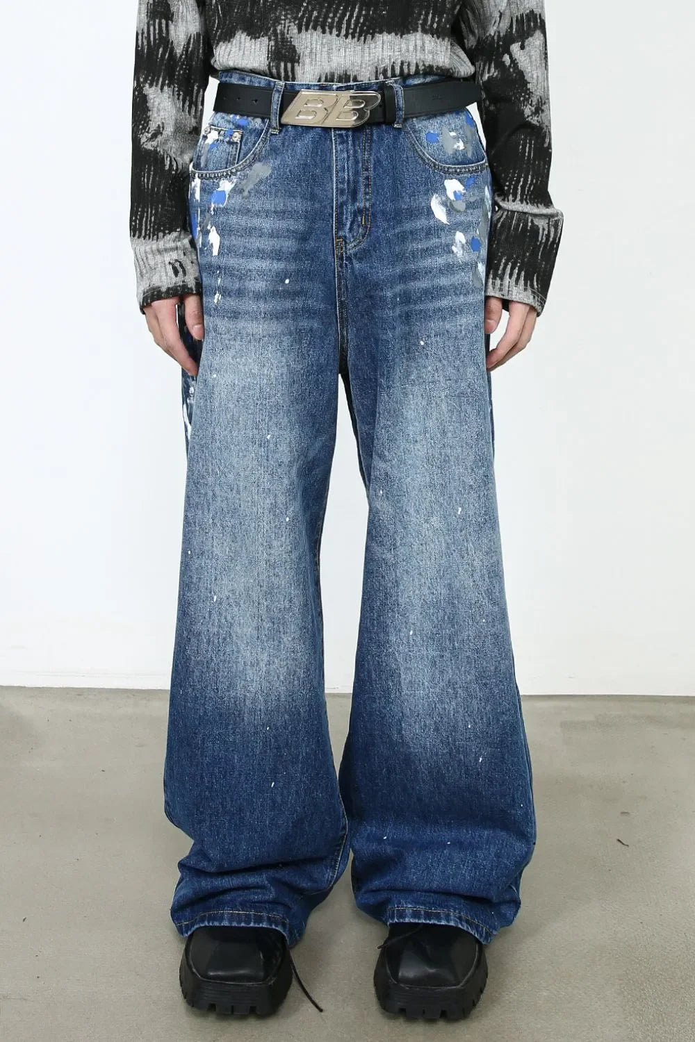 Men's Paint Wide Leg Jeans - tif-shop24.de