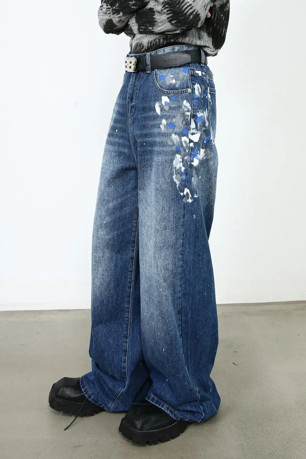 Men's Paint Wide Leg Jeans - tif-shop24.de